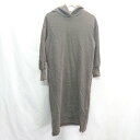 ◇ COLLAGE コラージュ 長袖 ロング丈 パーカーワンピース サイズF ブラウン系 レディース E 【中古】