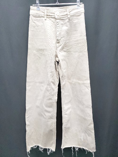 ◇ ZARA ザラ ストレッチ ワイド デニム ジーンズ パンツ サイズEUR 34 USA 2 MEX 24 ベージュ系 レディース P 【中古】