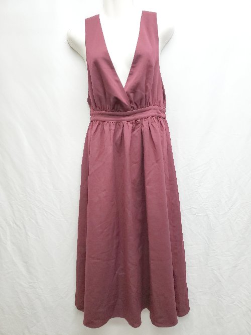 ◇ Ray Cassin レイカズン ノースリーブ ロング丈 ワンピース サイズF レッド系 レディース P 【中古】