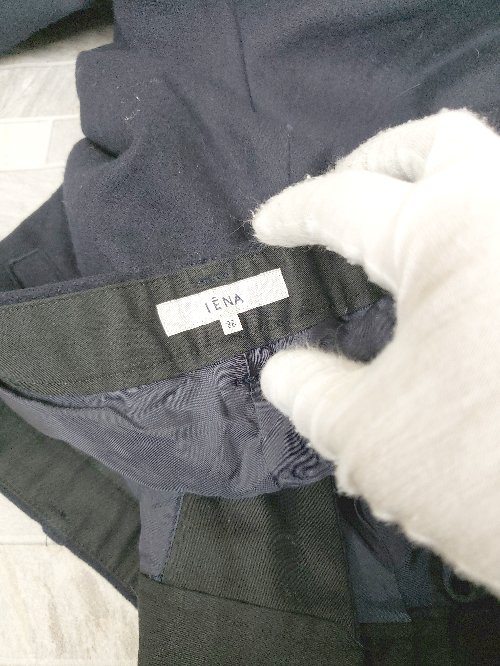 ◇ IENA イエナ ウール テーパードパンツ サイズ38 ネイビー レディース P 【中古】
