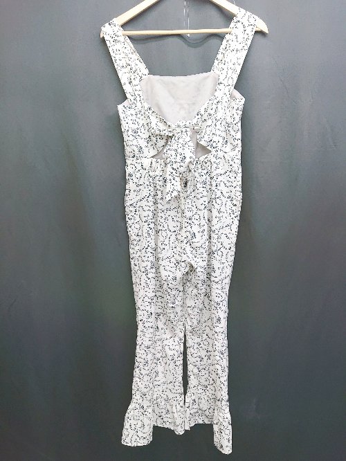 ◇ apres jour アプレジュール 花柄 サロペット サイズS ホワイト　ブラック レディース P 【中古】