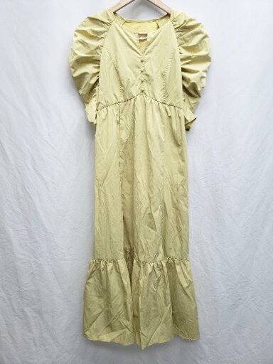 ◇ LILLIAN CARAT リリアン ガーリー ティアード 半袖 膝下丈 ワンピース サイズ1 マスタードイエロー系 レディース P 【中古】 ◇ LILLIAN CARAT リリアン ガーリー ティアード 半袖 膝下丈 ワンピース サイズ1 マスタードイエロー系 レディース P 【中古】