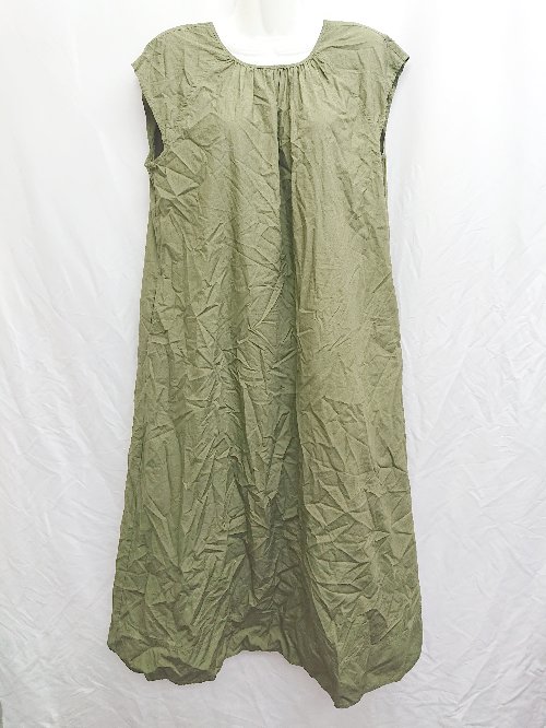 ◇ blkby ノースリーブ 膝下丈 ワンピース サイズFREE カーキ レディース P 【中古】