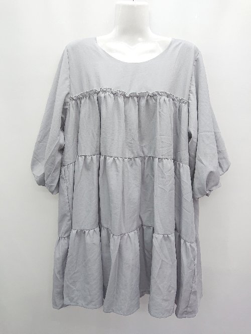 ◇ NICE CLAUP ナイスクラップ 五分袖 ミニ丈 ワンピース サイズM ライトブルー系 レディース P 【中古】