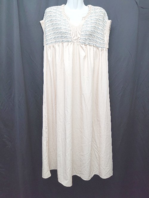 ◇ Bab バブ ノースリーブ ロング丈 ワンピース サイズM ベージュ マルチ レディース P 【中古】