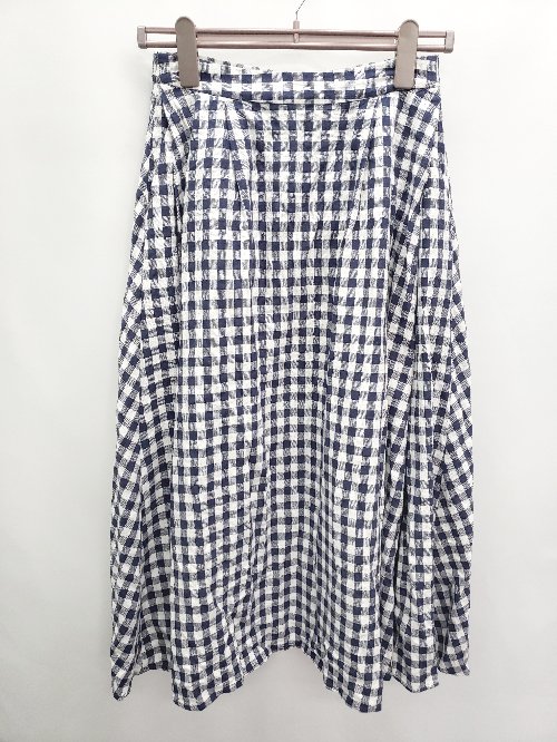◇ AZUL ENCANTO アズールエンカント ギンガムチェック ロング丈 フレア スカート サイズM ネイビー マルチ レディース P 【中古】