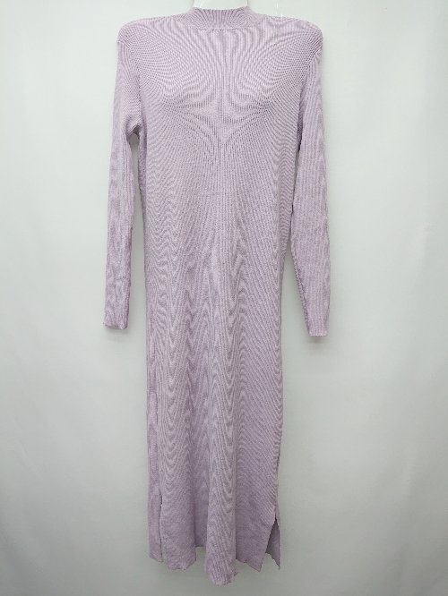 ◇ MERCURYDUO マーキュリーデュオ 長袖 膝下丈 ニット ワンピース サイズF パープル系 レディース P 【中古】