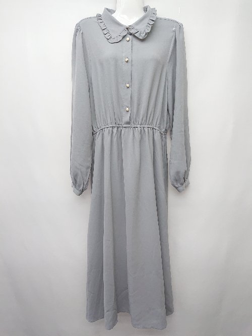 ◇ ◎ OLIVE des OLIVE オリーブ デ オリーブ 長袖 膝下丈 ワンピース サイズF グレー レディース P 【中古】