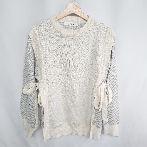 ◇ RAY CASSIN レイカズン 総柄 長袖 ドッキングニット サイズF ベージュ グレー レディース E 【中古】 ◇ RAY CASSIN レイカズン 総柄 長袖 ドッキングニット サイズF ベージュ グレー レディース E 【中古】