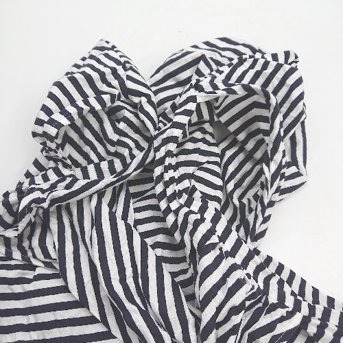 ◇ viaggio blu ボーダー柄 半袖 Tシャツ サイズ2 ブラック ホワイト レディース E 【中古】