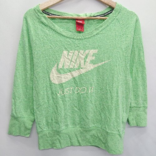 ◇ NIKE ナイキ 七分袖 カットソー サイズS グリーン レディース E 【中古】