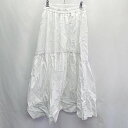 ■ Alley by w closet ロング丈 フレア スカート サイズF ホワイト ブラック レディース E 【中古】(4)