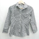 ◇ NARACAMICIE ナラカミーチェ ストライプ柄 長袖 シャツ サイズ0 グレ- レディース E 【中古】(4)