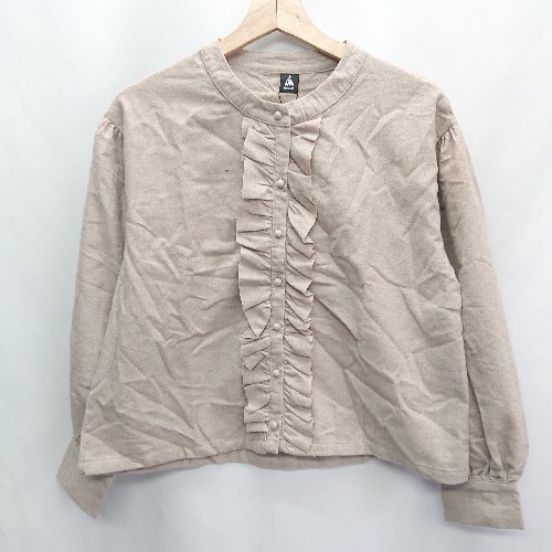 ◇ ◎●未使用● merlot メルロー 長袖 シャツ サイズF ベージュ系 レディース E 【中古】