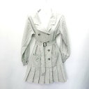 ◇ MAJESTIC LEGON マジェスティックレゴン ベルト付き 長袖 膝丈 ワンピース サイズM グレー レディース E 【中古】