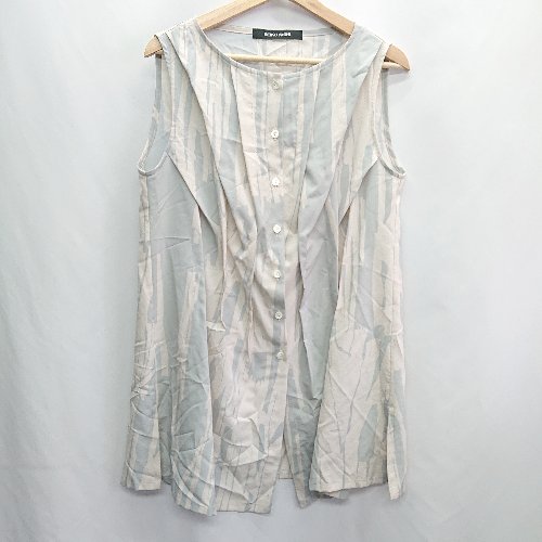 ◇ KEIKO KISHI ケイコキシ 総柄 ノースリーブ 膝丈 ワンピース サイズ1 ブルー系 レディース E 【中古】