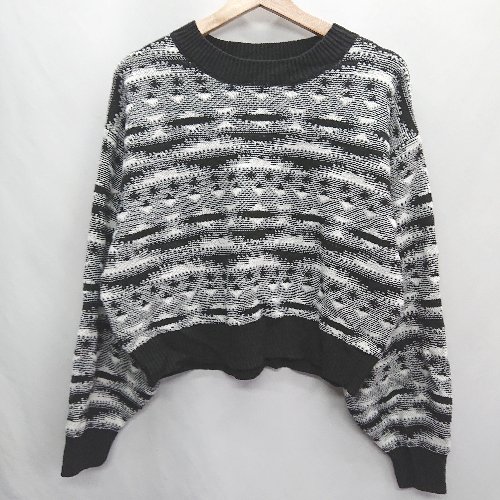 ◇ LAKOLE ラコレ 総柄 長袖 ニット サイズS ブラック系 レディース E 【中古】