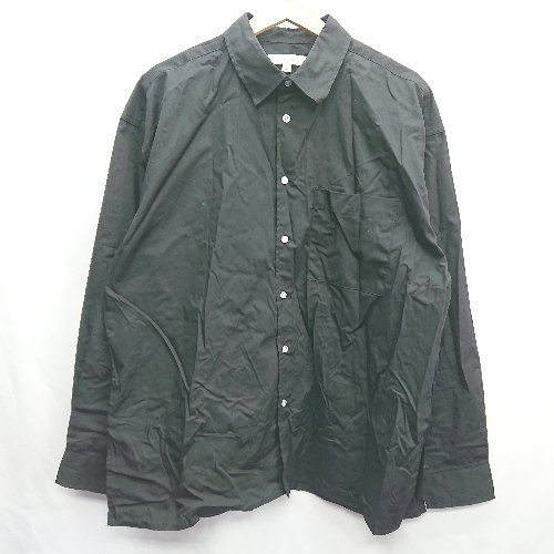 ◇ Anchor Smith アンカー スミス コットン100％ カジュアル 無地 長袖 シャツ サイズM ブラック メンズ..