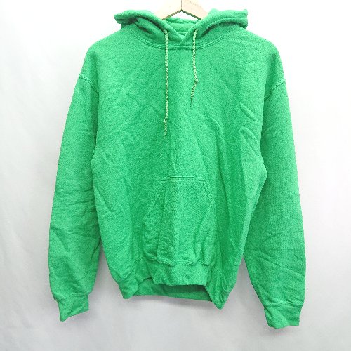 ◇ GILDAN ギルダン 無地 裏起毛 カジュアル 長袖 スウェット パーカー サイズS グリーン メンズ E 【中古】