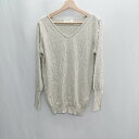 ◇ antiqua アンティカ 長袖 ニット セーター サイズM ベージュ系 レディース E 【中古】(4)