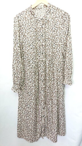 ◇ le.coeur blanc ルクールブラン 総柄 長袖 ロング丈 ワンピース サイズ38 ブラウン系 レディース E 【中古】 ◇ le.coeur blanc ルクールブラン 総柄 長袖 ロング丈 ワンピース サイズ38 ブラウン系 レディース E 【中古】