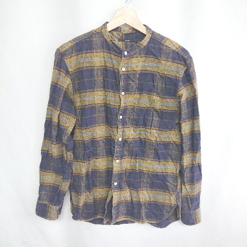 ◇ SHIPS シップス チェック柄 長袖 シャツ サイズ表記なし イエロー ネイビー メンズ E 【中古】
