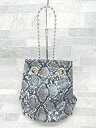 ◇ WHO'S WHO gallery フーズフー パイソン柄 コンパクト ショルダー ハンド バッグ グレー系 レディース P 【中古】