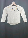 ◇ PETIT BATEAU プチバトー キッズ 子供服 花柄 長袖 トレーナー スウェット サイズ110 ホワイト系 レディース P 【中古】