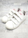 ◇ adidas ADVANCOURT EF0221 キッズ 子供 スニーカー シューズ サイズ20cm ホワイト ピンク レディース P 【中古】
