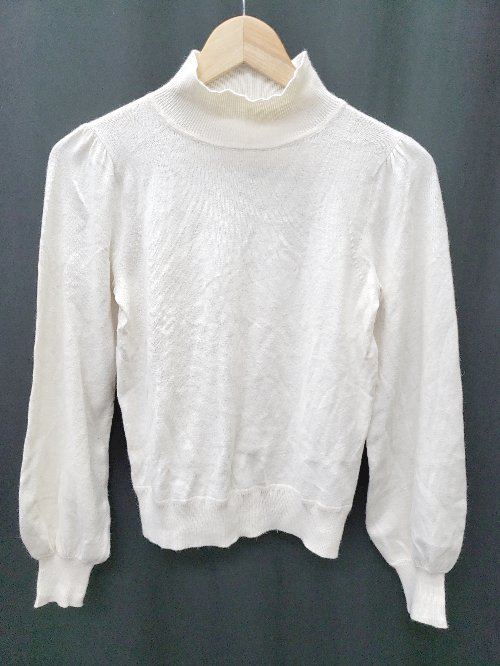 ◇ MOUSSY マウジー ハイネック 長袖 ニット セーター サイズF ホワイト レディース メンズ P 【中古】
