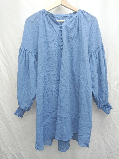 ◇ ◎ GLOBAL WORK グローバルワーク ボリュームスリーブ 長袖 チュニック サイズF ブルー レディース メンズ P 【中古】 ◇ ◎ GLOBAL WORK グローバルワーク ボリュームスリーブ 長袖 チュニック サイズF ブルー レディース メンズ P 【中古】