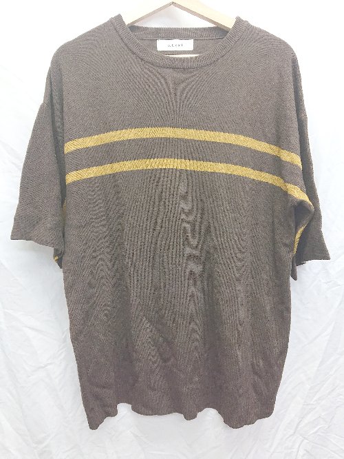 ◇ selle glant セレグランテ オーバーサイズ 半袖 ニット セーター サイズM ブラウン レディース メンズ P 【中古】