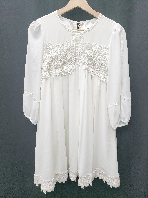 ◇ ◎ MERCURYDUO マーキュリーデュオ タグ付き 七分袖 チュニック サイズF ホワイト レディース P 【中古】