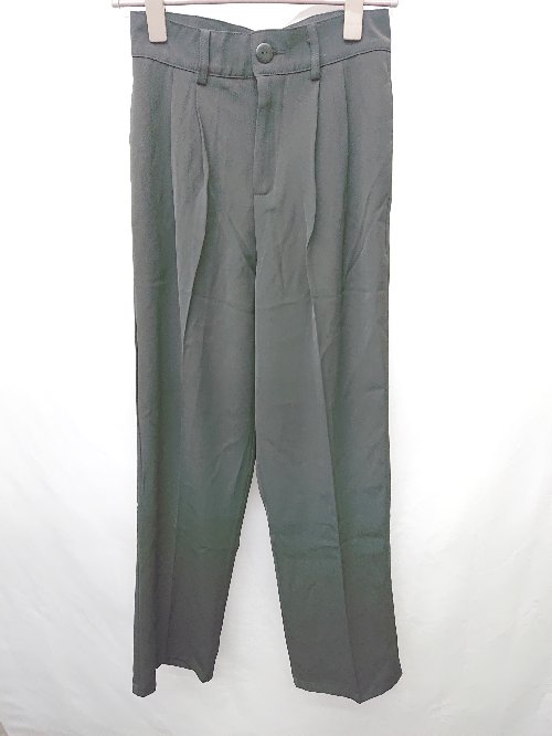 ◇ ◎ ●未使用● me+em select ミームセレクト タグ付き タックパンツ サイズL ブラック レディース P 【中古】(4)