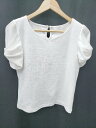 ◇ CECIL McBEE セシルマクビー チェック 袖リボンデザイン 半袖 カットソー サイズM ホワイト レディース P 【中古】(4)