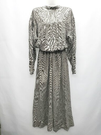 ◇ MAISONDEREEFUR 千鳥格子 長袖 ロング ワンピース サイズ38 ベージュ ブラック系 レディース P 【中古】 ◇ MAISONDEREEFUR 千鳥格子 長袖 ロング ワンピース サイズ38 ベージュ ブラック系 レディース P 【中古】