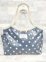 ◇ Cath Kidston キャスキッドソン ドット 水玉 トート バッグ ブルー レディース P 【中古】