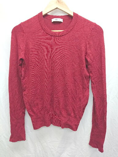 ◇ ZARA ザラ 長袖 ニット カットソー サイズM レッド レディース P 【中古】 ◇ ZARA ザラ 長袖 ニット カットソー サイズM レッド レディース P 【中古】