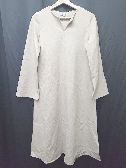 ◇ PLST プラステ 長袖 膝下丈 ワンピース サイズS ベージュ レディース P 【中古】