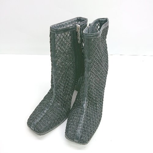 ◇ GYDA ジェイダ 上部編み模様 ハイヒール サイズS ブラック レディース E 【中古】