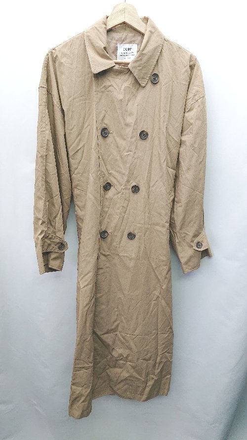 ◇ coen コーエン 長袖 ステンカラーコート サイズL カーキ レディース E 【中古】