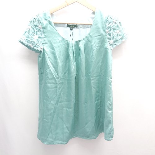 ◇ ◎ ●未使用● rienda リエンダ スパンコール 花モチーフ 半袖 プルオーバー サイズS グリーン レディース E 【中古】 ◇ ◎ ●未使用● rienda リエンダ スパンコール 花モチーフ 半袖 プルオーバー サイズS グリーン レディース E 【中古】