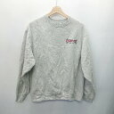 ◇ BUBBLE GUM ロゴ プリント バックプリント 長袖 トレーナー サイズM グレー ピンク系 レディース メンズ E 【中古】(4)