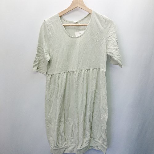 ◇ ◎ ●未使用● and it 半袖 膝上丈 ワンピース サイズM-L ライトグリーン レディース E 【中古】