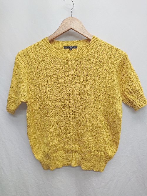 ◇ 23区 ニジュウサンク サマーニット 半袖 ニット カットソー サイズ38 イエロー系 レディース P 【中古】
