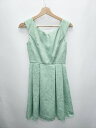 ◇ Aimer 花柄 ジャガード パーティードレス ノースリーブ 膝丈 ワンピース サイズ38 グリーン系 レディース P 【中古】