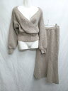 ◇ Cheek チーク リブニット ロング セットアップ 上下 サイズF ベージュ レディース P 【中古】
