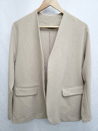 ◇ Θ alma design ストレッチ ボタンレス 長袖 ジャケット サイズL ベージュ レディース P 【中古】 ◇ Θ alma design ストレッチ ボタンレス 長袖 ジャケット サイズL ベージュ レディース P 【中古】