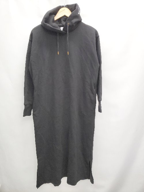 ◇ coen コーエン 裏起毛 長袖 膝下丈 ワンピース サイズSMALL ブラック レディース P 【中古】