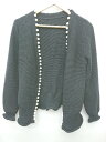 ◇ ⊇ ◎ ●未使用● Edit Sheen タグ付き パール 長袖 ニット カーディガン サイズM ブラック レディース P 【中古】(4)